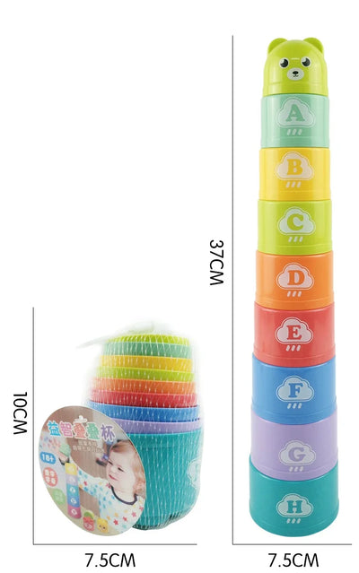 Kid Brain Response Battle Fold Cup Hand Speed Competition Fold Cup Baby Stack Game Early Education Puzzle Train Board Games Toy - Smarsty