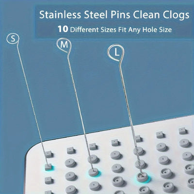 10 Stainless Steel Needle Shower Head Cleaning Brush Set, Suitable for Multi Size Shower Heads,bathroom Accessory Cleaning Tools - Smarsty