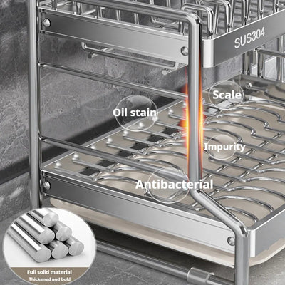 New Dish Drainer Kitchen Storage Organization Stainless Steels Drainer Kitchen Dishes Kitchenware Tableware Drainer Board Rack by Smarsty