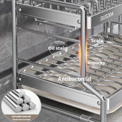 New Dish Drainer Kitchen Storage Organization Stainless Steels Drainer Kitchen Dishes Kitchenware Tableware Drainer Board Rack