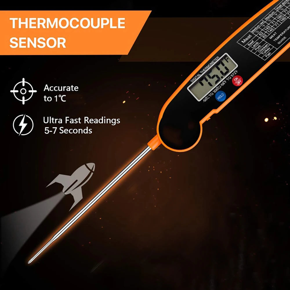 Foldable Digital Food Thermometer for Perfect Cooking - Smarsty