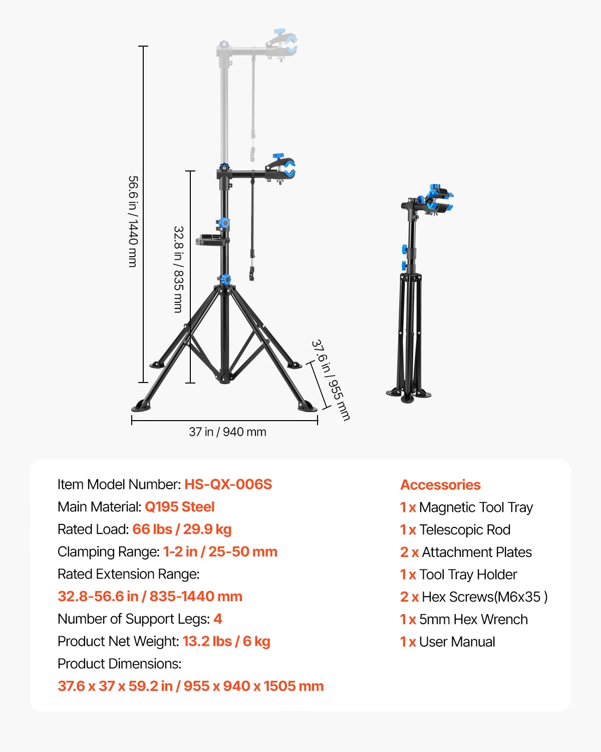 SucceBuy Bike Repair Stand 66/85/88/110lb Heavy-duty Bicycle Work Stand Foldable Bicycle Maintenance Rack for Mountain&Road Bike - Smarsty