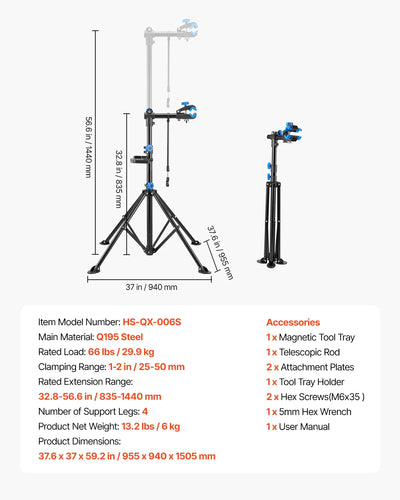 SucceBuy Bike Repair Stand 66/85/88/110lb Heavy-duty Bicycle Work Stand Foldable Bicycle Maintenance Rack for Mountain&Road Bike - Smarsty