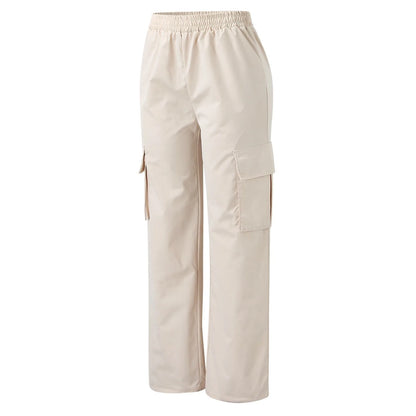 Fashion Women Baggy Joggers Pants Casual Communte Female Chic Straight Cargo Pant Elastic High Waist Elegant Oversized Trousers - Smarsty