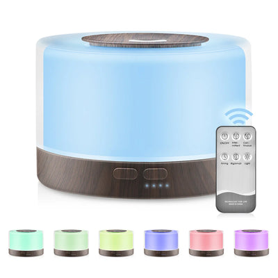 Ultrasonic Essential Oil Diffuser 550ml with 7 colors LED night lights Cool Mist for Aromatherapy Humidifying for home bedroom - Smarsty
