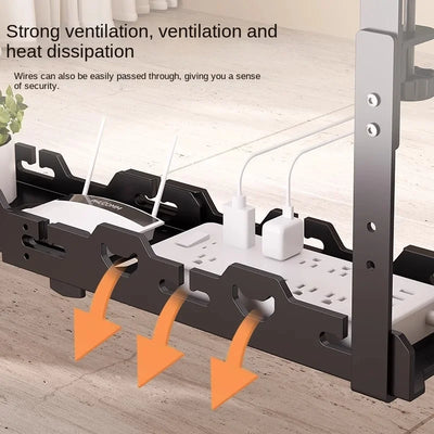 Telescopic Under Table Storage Rack Metal Cable Management Tray Home Office Desk Wire Organizer No Punching Storage Accessories by Smarsty