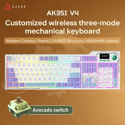 Tri Mode Gaming Keyboard With Hot Swap 104 Keys Gasket