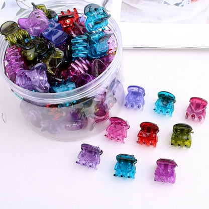 Mini Hair Claw Clips Small Black Transparent Secure - Smarsty