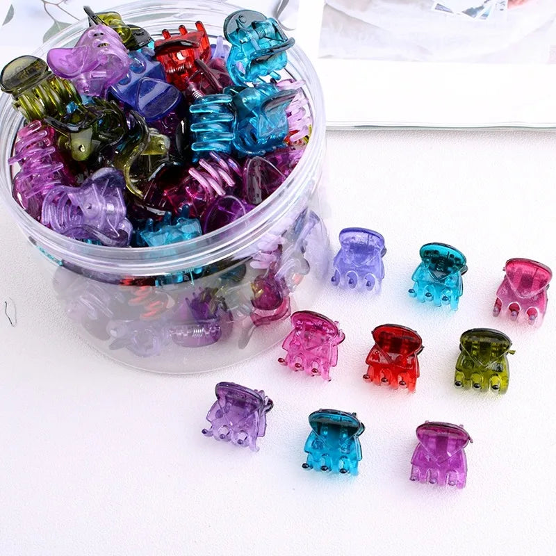 Mini Hair Claw Clips Small Black Transparent Secure - Smarsty