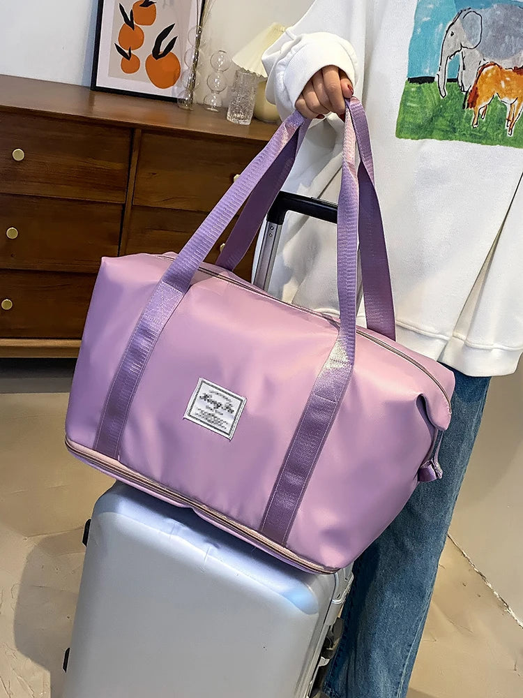 Waterproof Nylon Travel Duffle Bag for Women Large Capacity - Smarsty