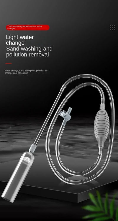 Siphon Pump with Filter Nozzle Fish Tank Water Changer Air Pump Cleaning Accessorie Handheld Aquarium Gravel Cleaner Vacuum Tool - Smarsty