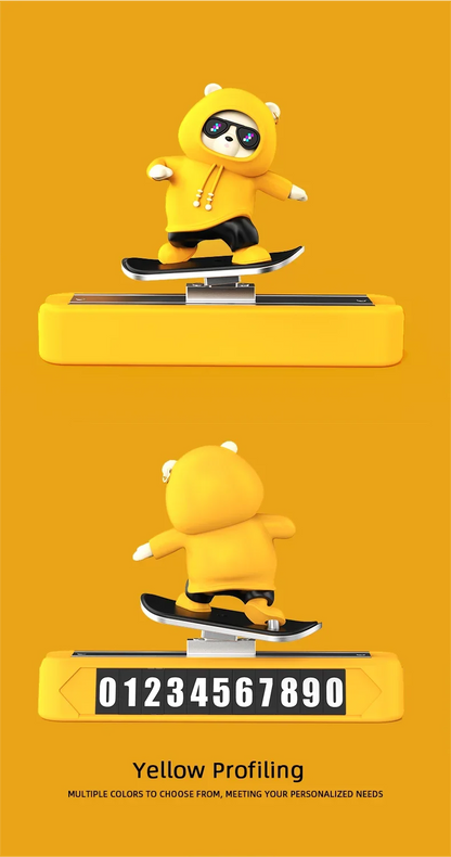 Bear Cartoon Magnetic Parking Number Plate For Car Dashboard - Smarsty