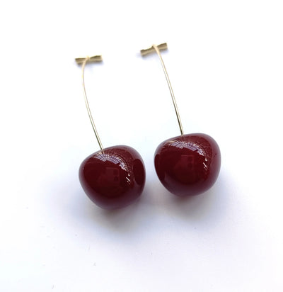 Cute Cherry Drop Earrings for Women - Trendy Summer Jewelry - Smarsty