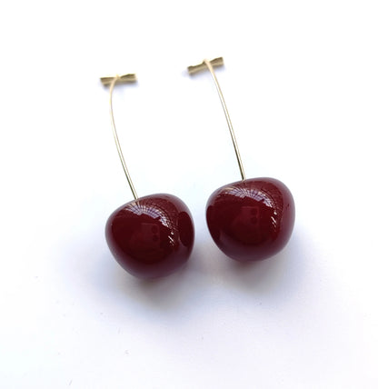 Cute Cherry Drop Earrings for Women - Trendy Summer Jewelry - Smarsty
