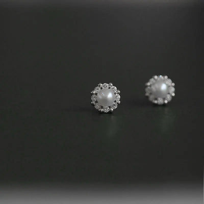 14K Gold Luxury Earrings With Zircon Pearl Twist Design - Smarsty
