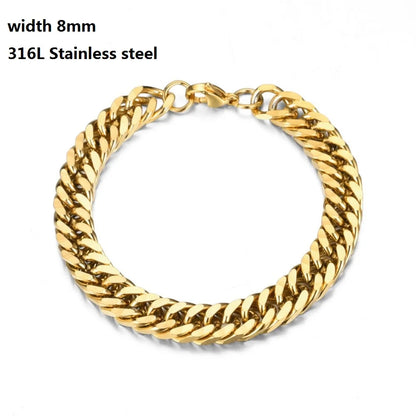 316L Stainless Steel Cuban Chain Bracelet for All - Smarsty