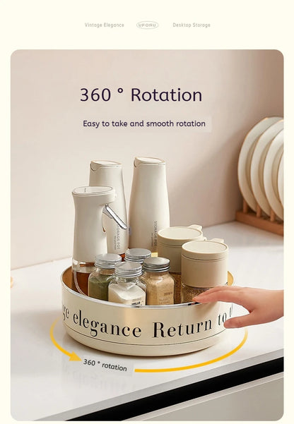 Multifunctional Adjustable Kitchen Rack, Large Capacity Condiment Box Storage , Plastic Material Tabletop Fruit Platter