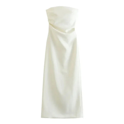 ASDS 2024 off shoulder black white long dress women bodycon beige midi dress woman summer backless sexy party dresses - Smarsty