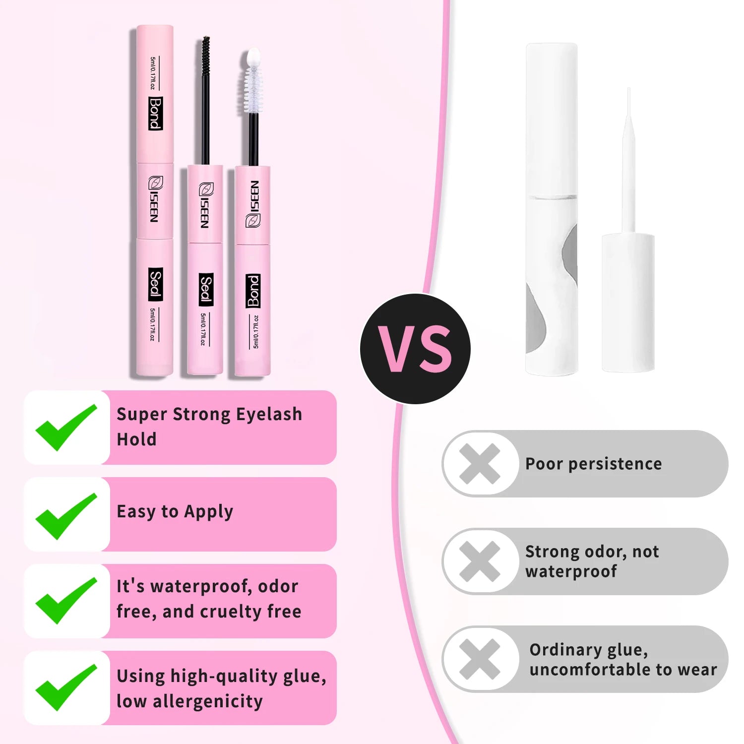 ISEEN DIY Segmented False Eyelash Set with Glue - Smarsty