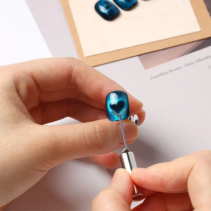 Heart Shaped Cat Eye Nail Magnet Set for DIY Art - Smarsty