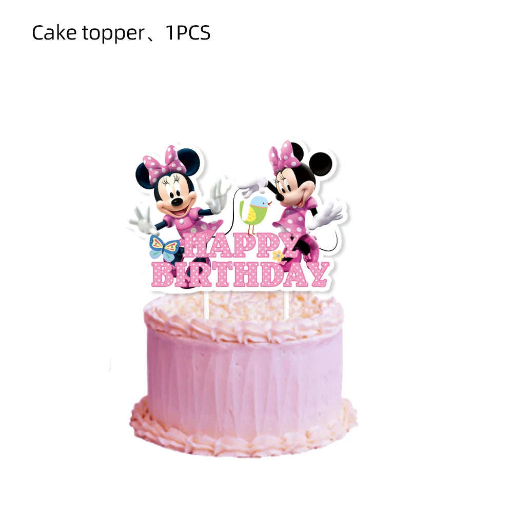 Minnie Mouse Birthday Party Disposable Tableware Set - Smarsty