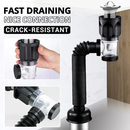 Flexible Anti-Odor Drain Pipe Set for Kitchen and Bathroom - Smarsty