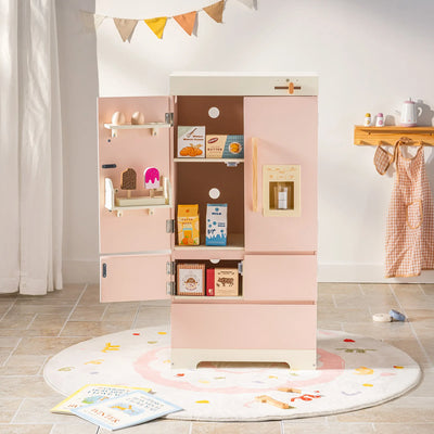 Robotime Robud Kids Corner Kitchen Playset Wooden Play Kitchen Set with Realistic Sound Pretend Play Gift for Boys Girls Pink by Smarsty