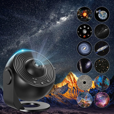 13 In 1 Galaxy Ultral Star Projector HD Image Area LED Night Light, 13 Film Discs,360° Rotate 1/2h Timer for Kids&Adults Bedroom - Smarsty