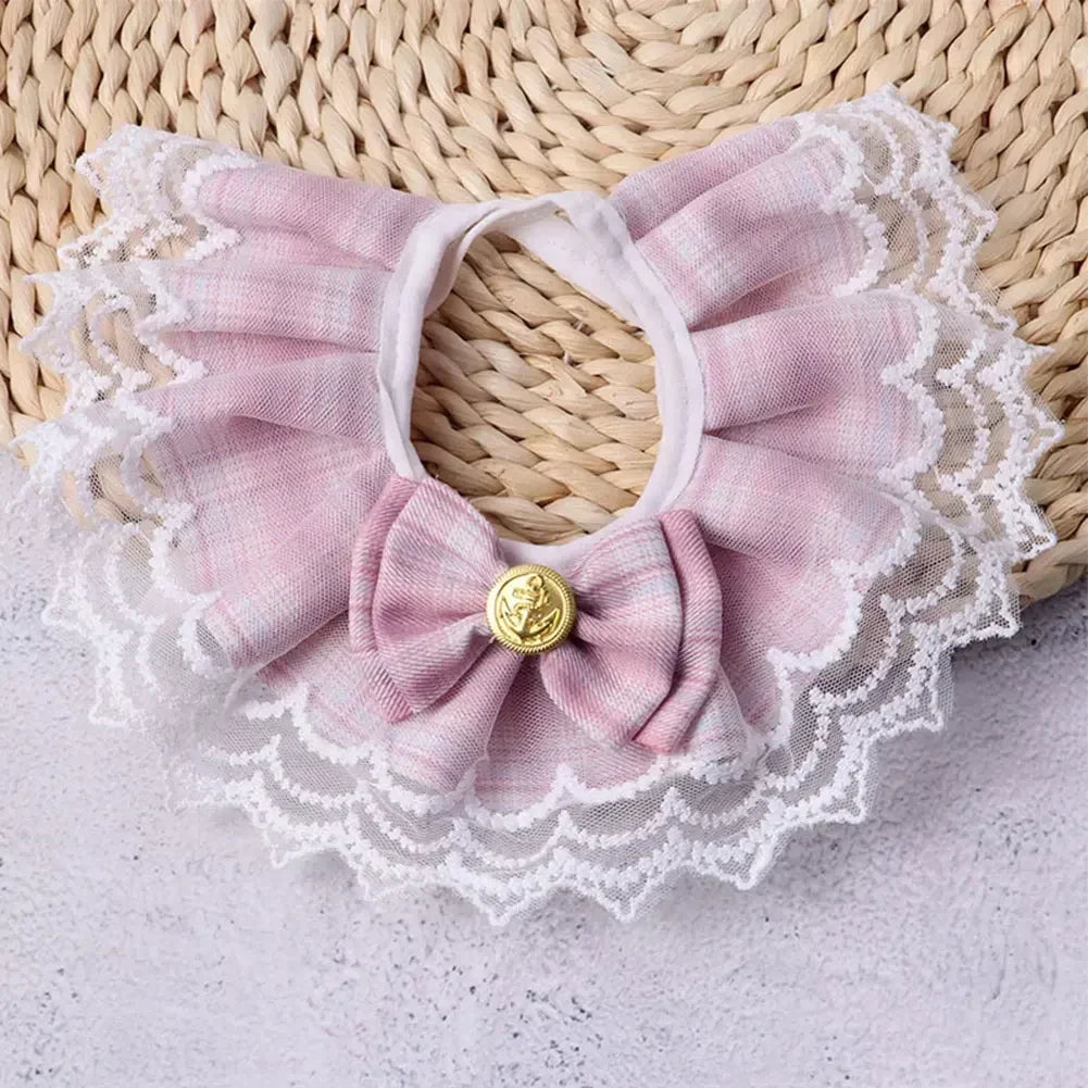Pink Plaid Dog Bowtie Bib for Stylish Pets - Smarsty