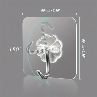 Transparent Self Adhesive Hooks for Easy Storage - Smarsty