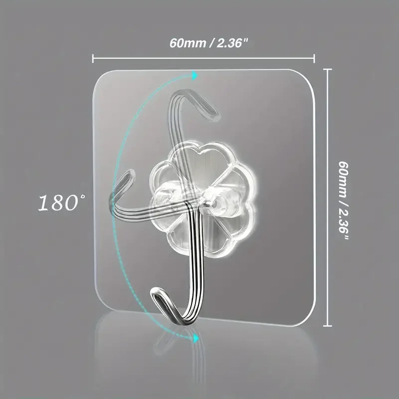 Transparent Self Adhesive Hooks for Easy Storage - Smarsty