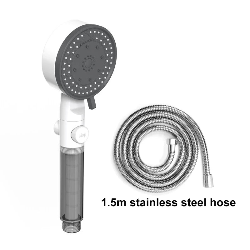 High Quality 8 Mode Shower Head Water Filter Adjustable High Pressure Shower Portable One-Key Stop Shower Bathroom Accessories - Smarsty