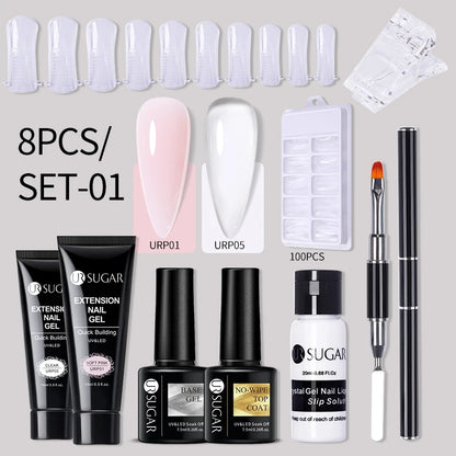 Nude Glitter Gel Nail Polish Kit for Long-Lasting Manicure - Smarsty