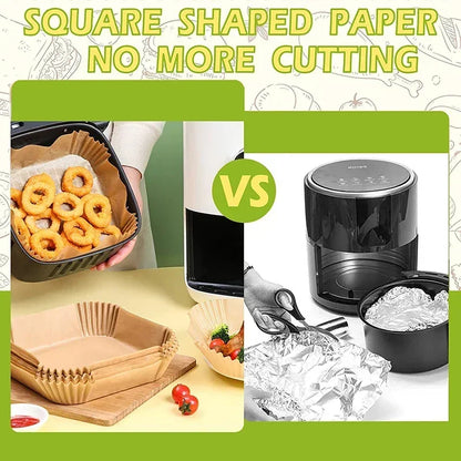 Air Fryer Disposable Baking Paper Mats 50/100PCS Nonstick Absorbent Design - Smarsty