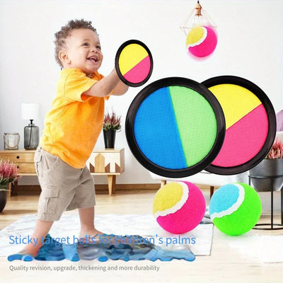 1Set Kids Sucker Sticky Ball Toy Outdoor Sports Catch Ball Game Set Throw And Catch Parent-Child Interactive Outdoor Toys by Smarsty