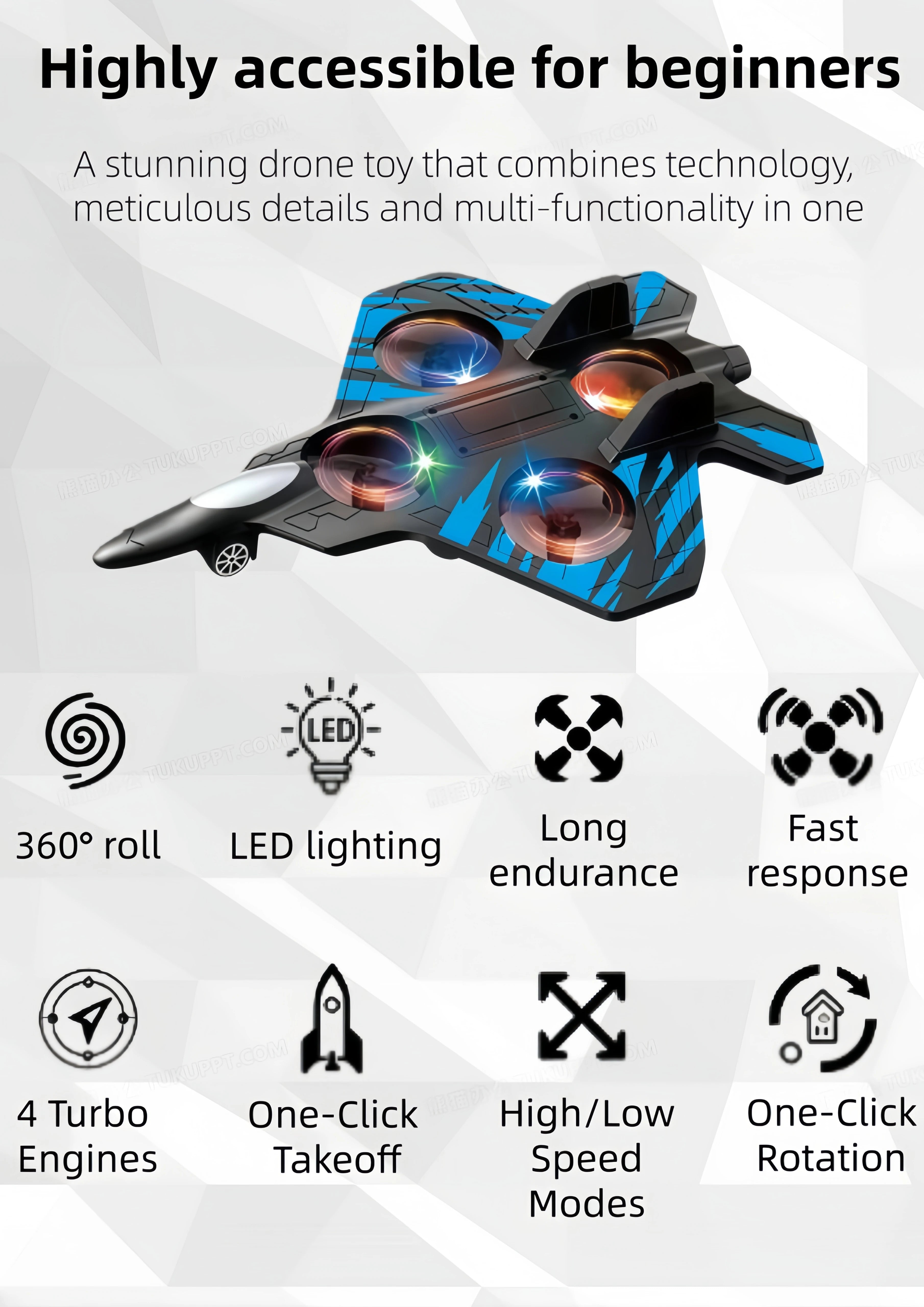 Glider Flying Helicopter RC Hobby Jet Plane 2.4G Stunt Remote Control Foam Fighter Airplane Toy With Light