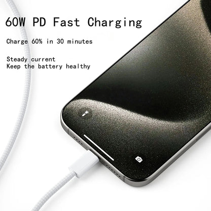 USB C to Type C Fast Charging Cable 60W Braided - Smarsty