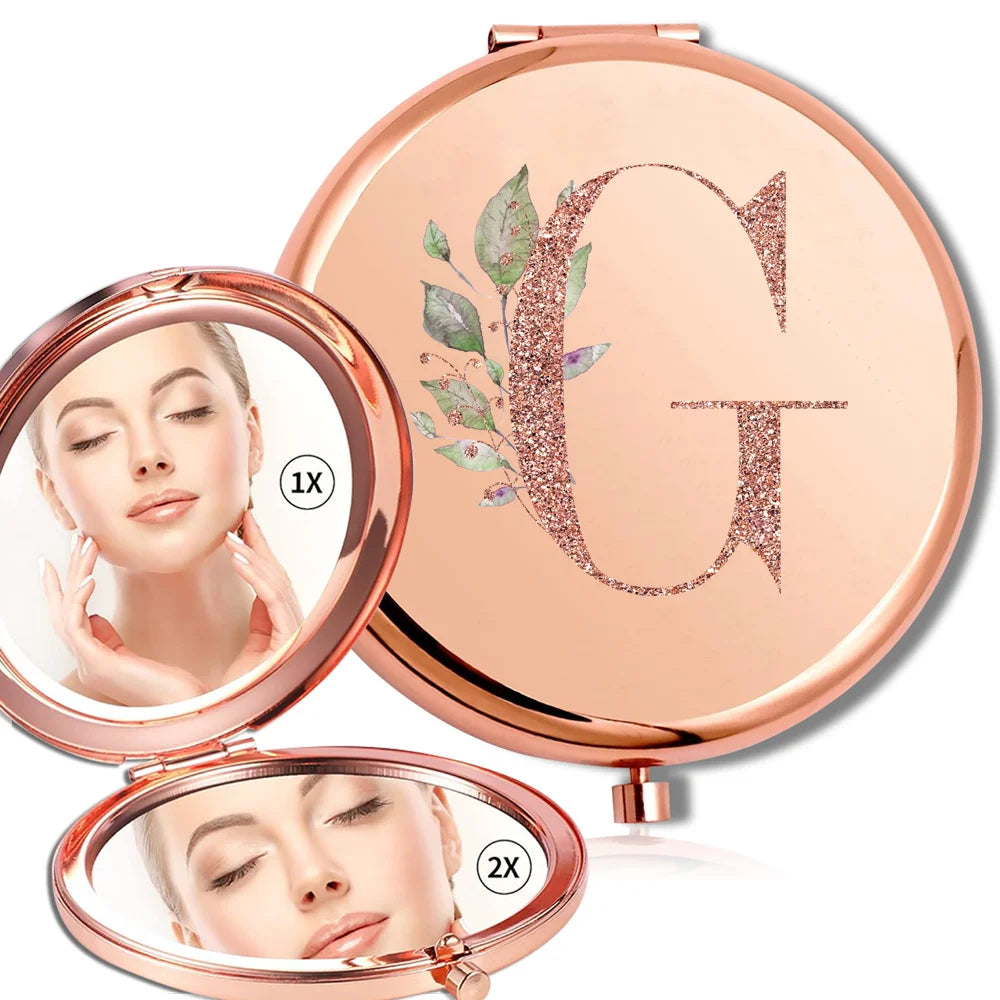 Rose Gold Double Sided Makeup Mirror Compact Design - Smarsty