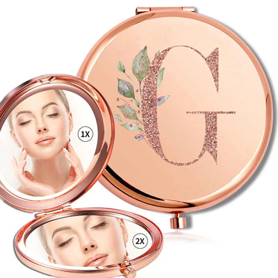 Rose Gold Double Sided Makeup Mirror Compact Design - Smarsty