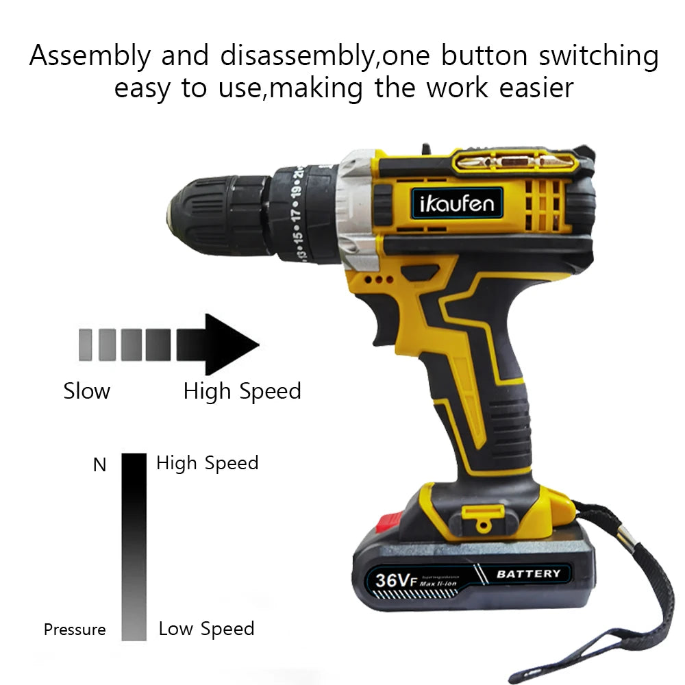 Multifunctional 21V rechargeable impact drill lithium battery cross-border flashlight gun drill electric screwdriver electric dr
