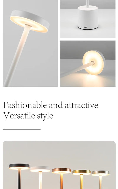 Rechargeable Touch Sensor LED Table Lamp with Adjustable Colors - Smarsty