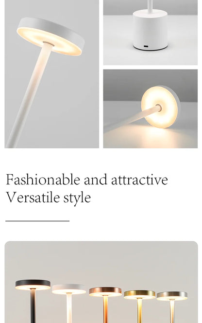 Rechargeable Touch Sensor LED Table Lamp with Adjustable Colors - Smarsty