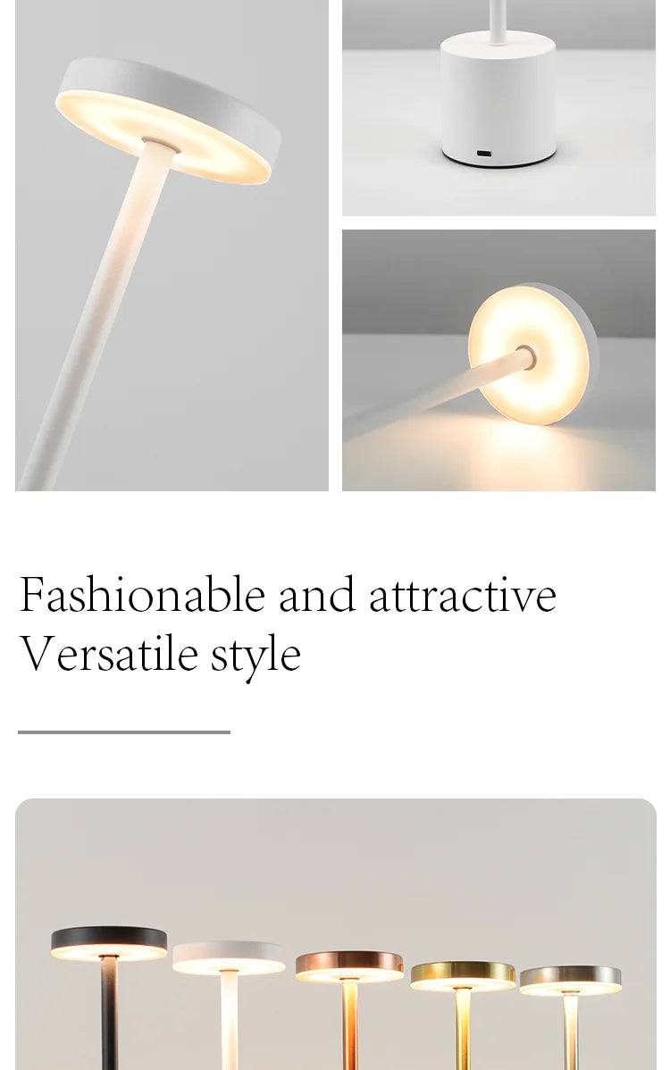 Rechargeable Touch Sensor LED Table Lamp with Adjustable Colors - Smarsty