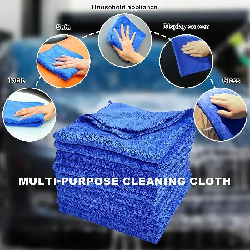 10Pcs Microfiber Towels Car Wash Drying Cloth Towel Household Cleaning Cloths Auto Detailing Polishing Cloth Home Clean Tools - Smarsty