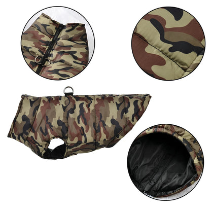 Waterproof Winter Dog Coat with Camouflage Print - Smarsty