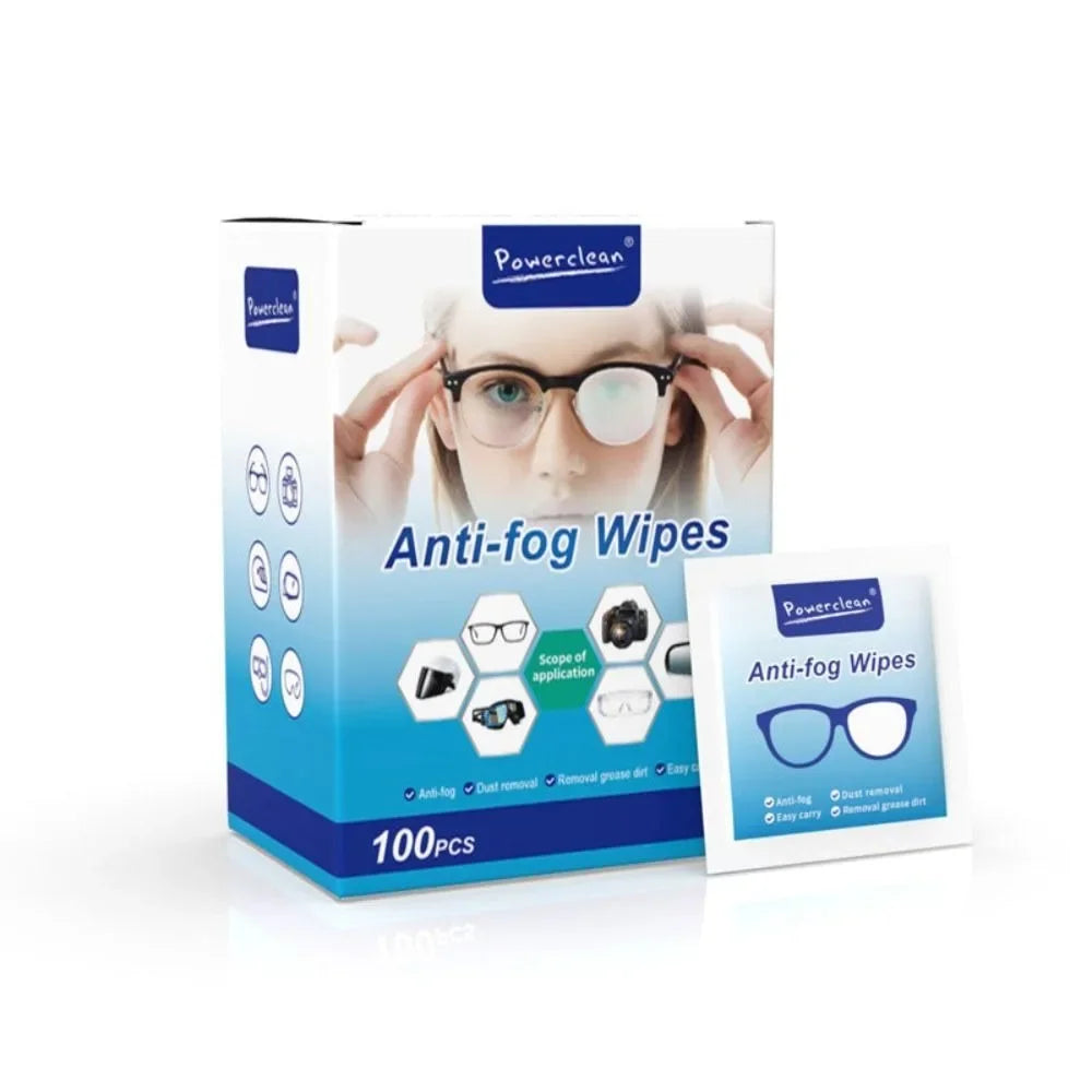 100Pcs/Box Glasses Cleaner Wet Wipe Disposable Anti Fog Misting Dust Remover Cleaning Lens Wipes Sunglasses Phone Screen - Smarsty