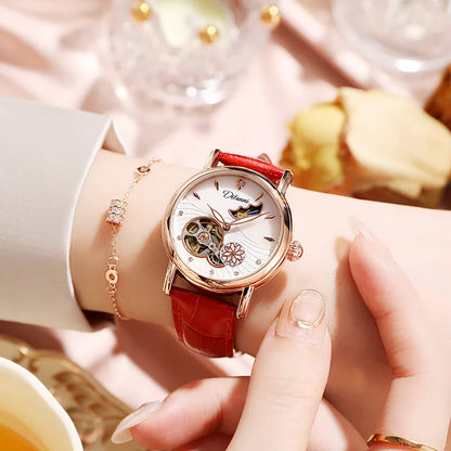 Luxury Women's Automatic Mechanical Watch with Moon Phase - Smarsty