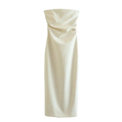 ASDS 2024 off shoulder black white long dress women bodycon beige midi dress woman summer backless sexy party dresses - Smarsty