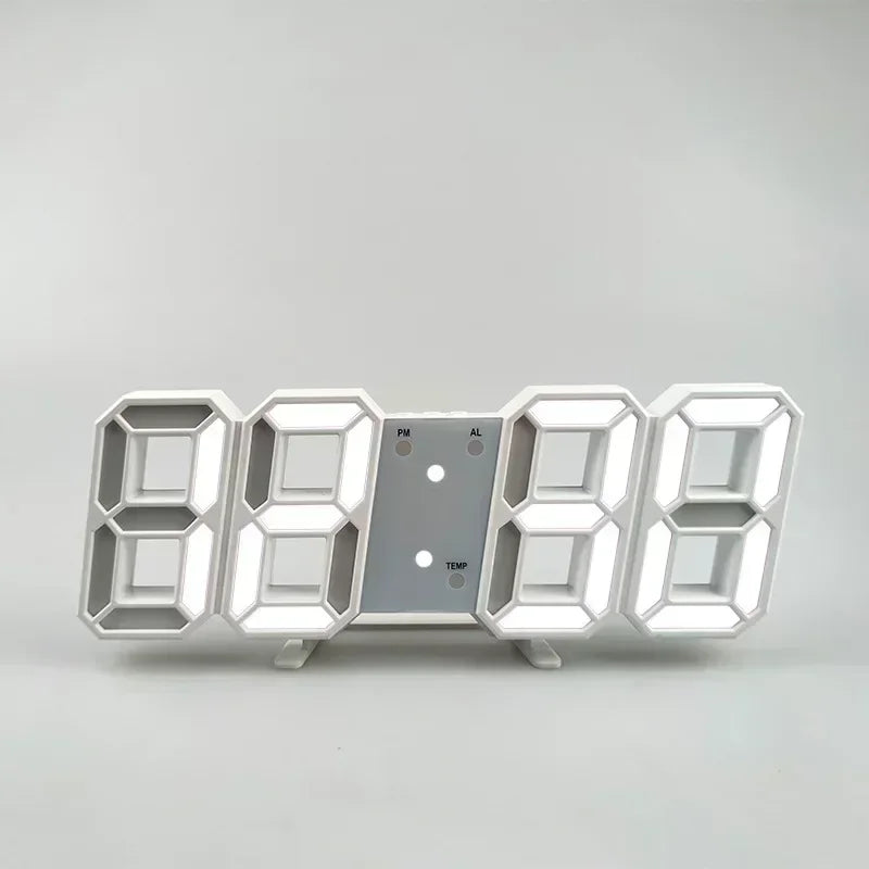 3D LED Digital Alarm Clock with Date and Temperature - Smarsty