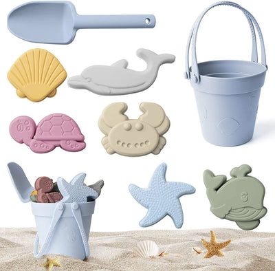 Children Silicone Beach Toy Shovel Ocean Outdoor Parent-child Beach Portable Beach Bucket Durable Sand Digging And Storage Tool by Smarsty